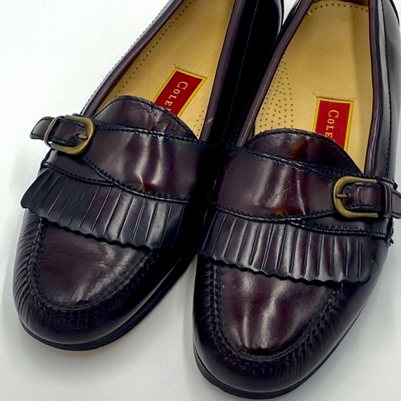Cole Haan Other - Cole Haan Leather Buckle Strap Slip On Loafers Burgundy 61656 Mens Sz 9.5 D